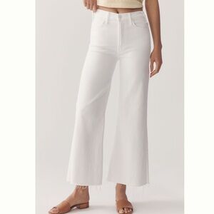 Mother The Hustler Roller Ankle Fray in Fairest of them All White Jeans size 32